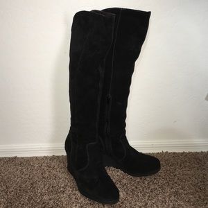 Aldo 3" Black Knee High Wedge Boot