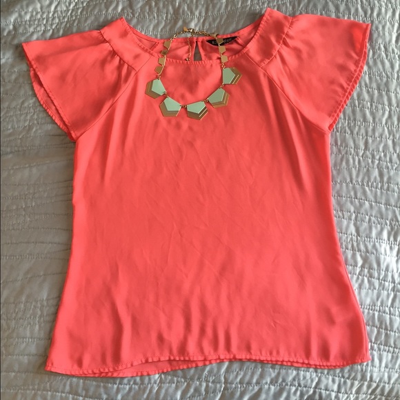 Express Sheer Coral Top