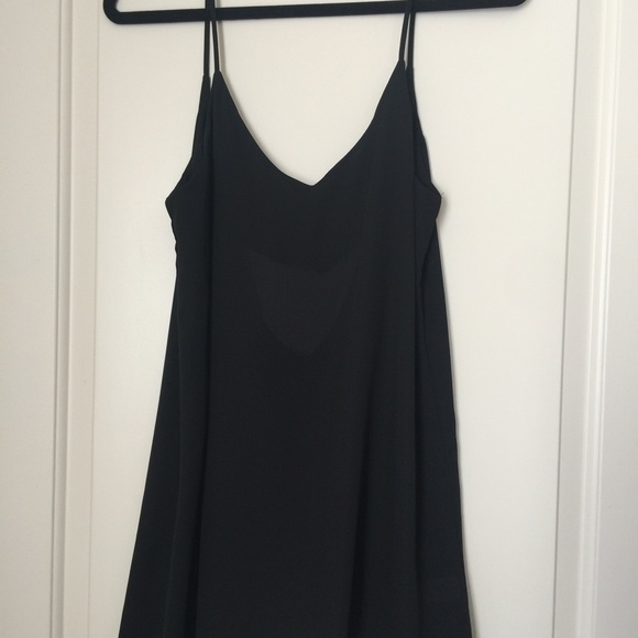 Brandy Melville Chiffon Black Low-back Tank Dress