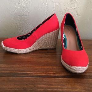 Red wedge espadrilles by merona- size 8
