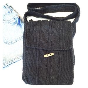 Knit dark grey crossbody bag