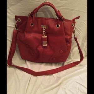 Red shoulder bag