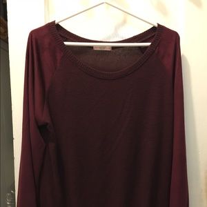 EUC maroon faux suede Stitch Fix Le Lis top