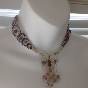 Handmade hemp necklace.