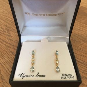 Genuine blue topaz earrings