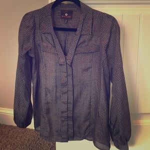 Heart loom hidden button blouse