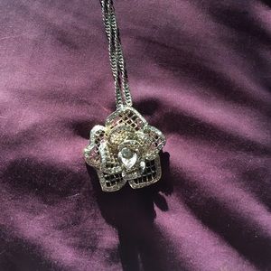 Silver flower necklace
