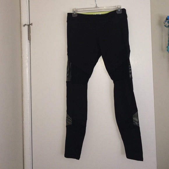 Black mesh yoga pants