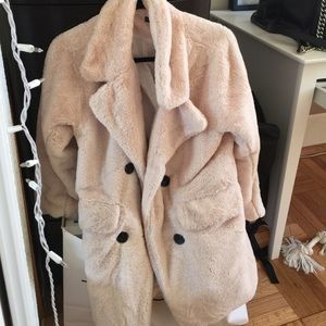 Brandy Melville Poppy Fur Coat - Cream