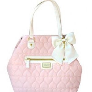 Authentic Betsey Johnson Quilted Pink Handbag Tote