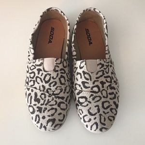 Cheetah print slip on shoes