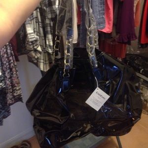 Bebe Black clear tote bag