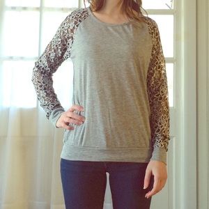 NWOT Lace-Sleeve Top