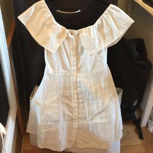 Reformation Off Shoulder White Dress