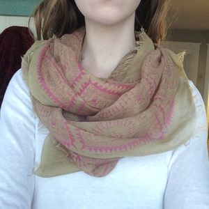 Olive & Pink Infinity Scarf