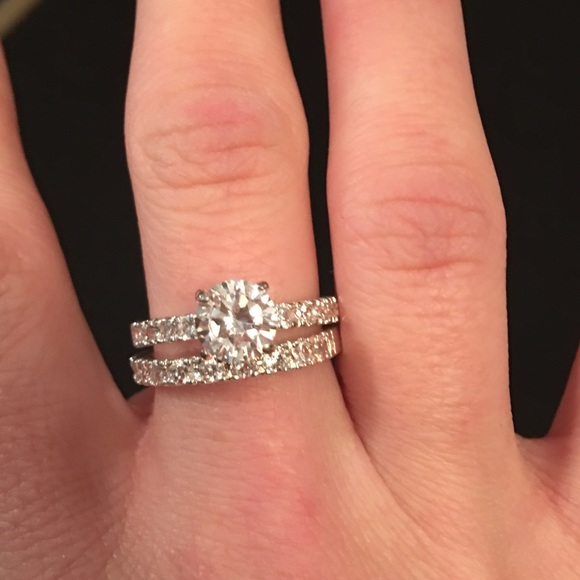CZ engagement ring & band