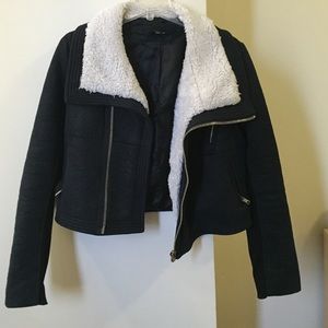 Shearling moto jacket