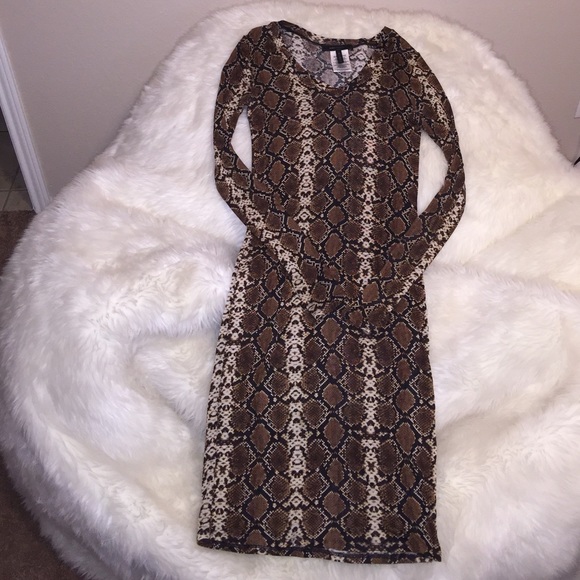 BCBG Brown Python Skin Dress - Picture 3 of 4
