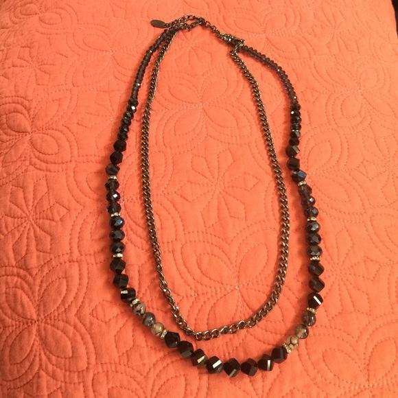 Black necklace witch crystals