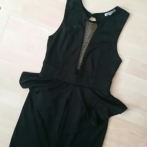 Black peplum dress with open back- homecoming