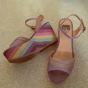Festival Style Rainbow Platform Sandals