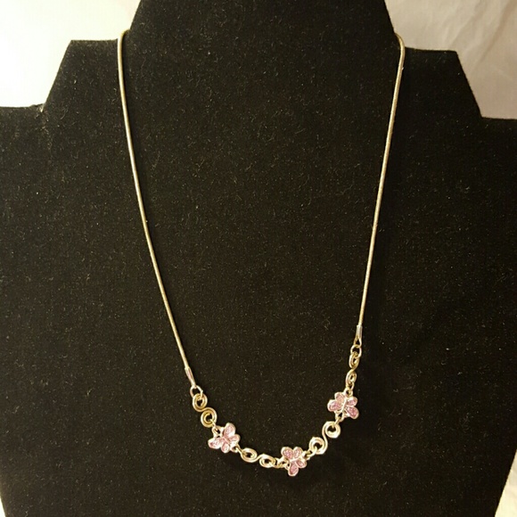lavender butterfly necklace