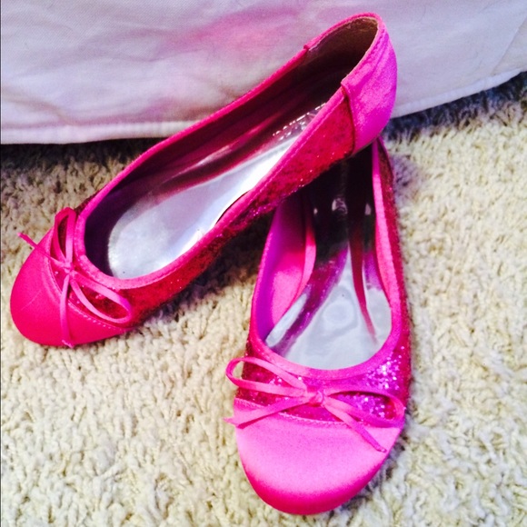 NINE&co.-size 8 pink sparkly ballet flats with bow