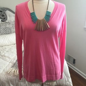 J.Crew Pink V-Neck Sweater