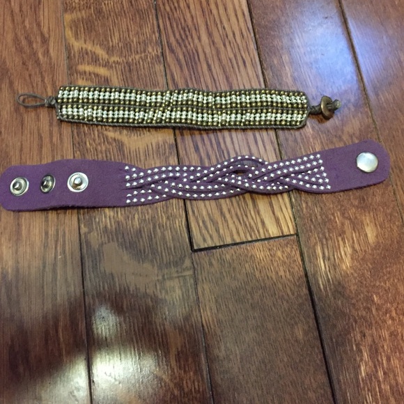 Beaded wrist cuff set