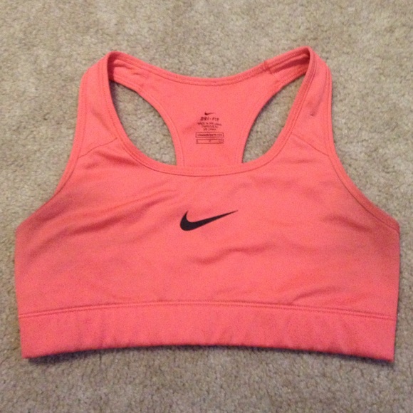 Bright pink nike sports bra