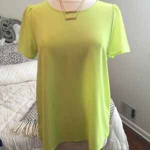Everly Lime Short Sleeve Blouse