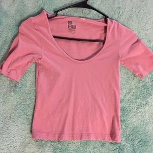 Nollie Tops - Pink 3/4 Sleeve Crop Top Nollie Tops - Pink 3/4 Sleeve Crop Top