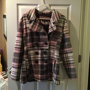 Plaid peacoat