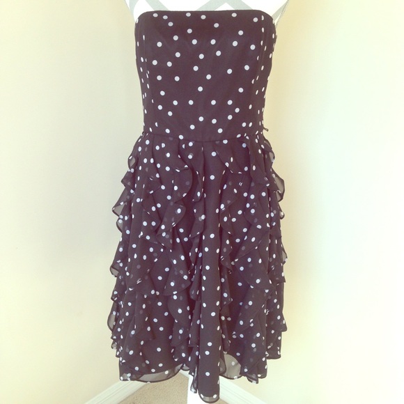 White House Black Market Polka Dot Dress Size 6 - Picture 1 of 3