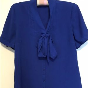 Royal blue short sleeve blouse