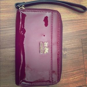 Flash sale! Coach patent wine card wallet