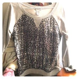 Sequin long sleeve shirt
