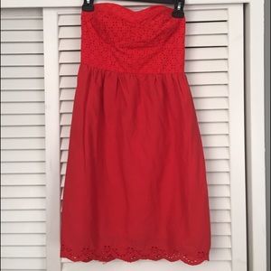 Xhilaration coral strapless eyelet dress - Size M