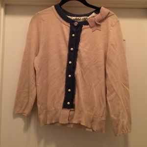 Pink cardigan with pearl buttons