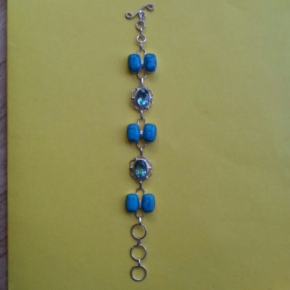Turquoise & Aquamarine Sterling Bracelet
