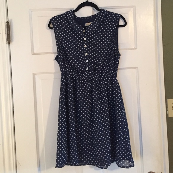 Pins & Needles navy polka dot dress