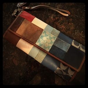 Coach patchwork wristlet wallet
