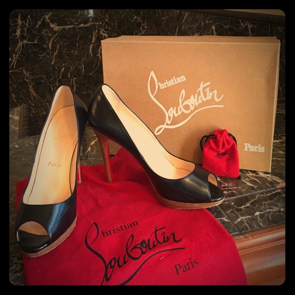 Christian Louboutin Yolanda black peeptoe pumps