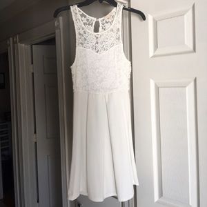 White lace top solid bottom Dress