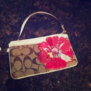 Coach limited flower wristlet