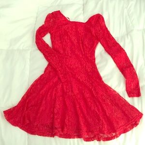 red lace dress