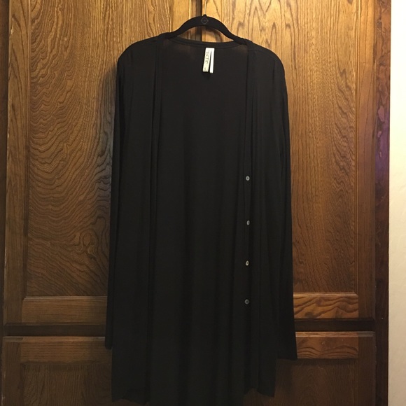 Black long knit cardigan
