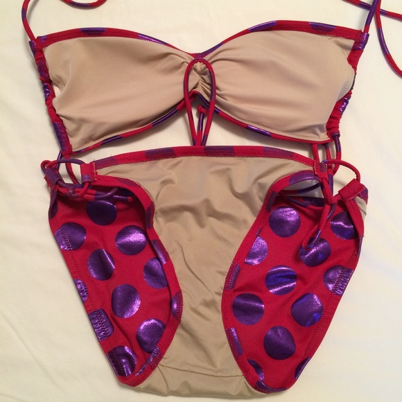 VS Red Purple Dot Bikini - Picture 3 of 4