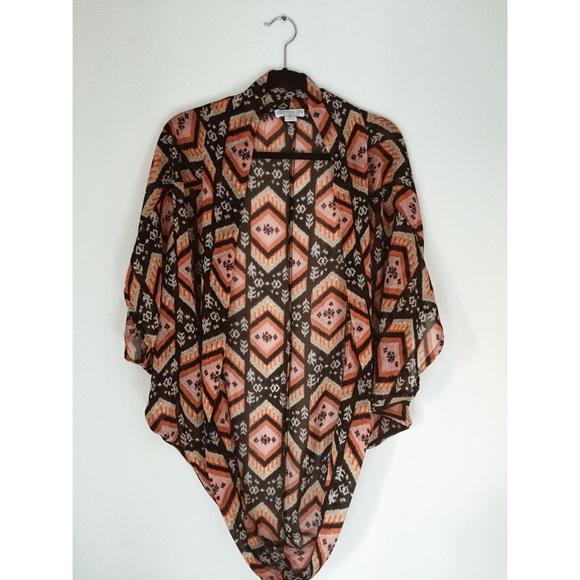 Ikat Style Sheer Kimono