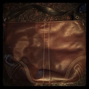 Vintage Coach Ergo Dark Brown Leather Hobo